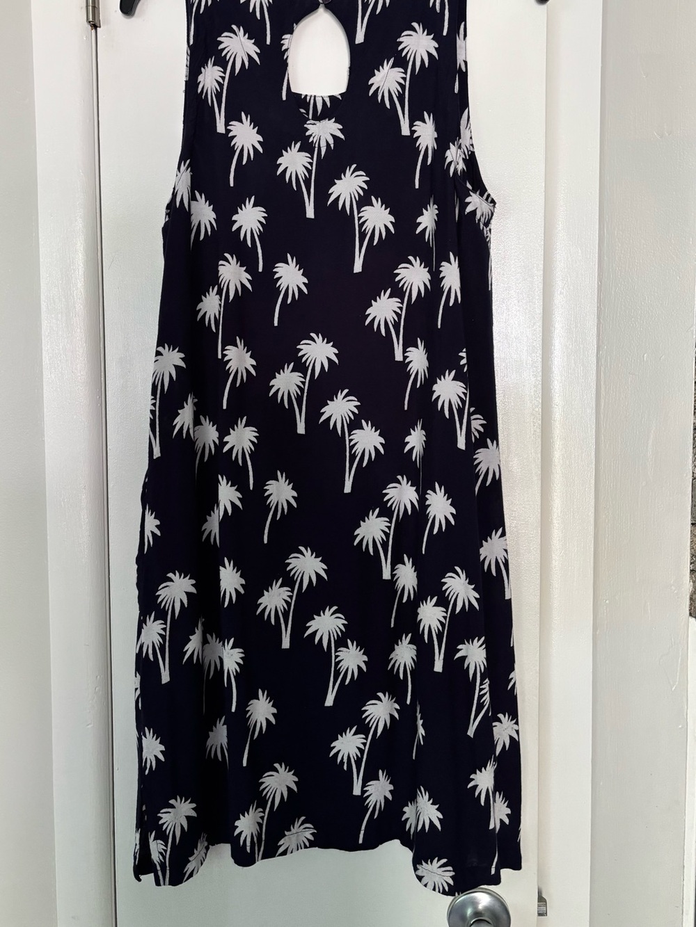 Kiwi & Punch Navy Palm Tree Print Sleeveless Dress